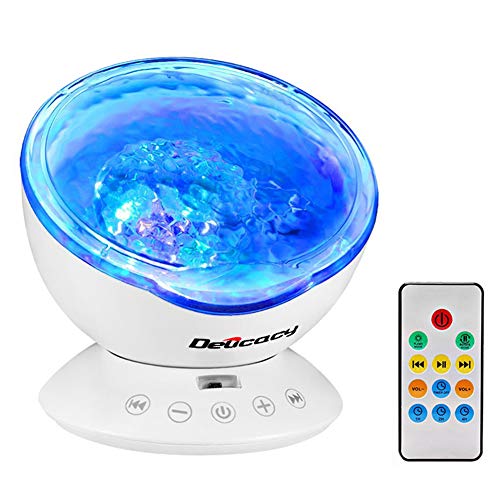 Product Cover Delicacy Ocean Wave Projector 12 LED Remote Control Undersea Projector Lamp,7 Color Changing Music Player Night Light Projector for Kids Adults Bedroom Living Room Decoration