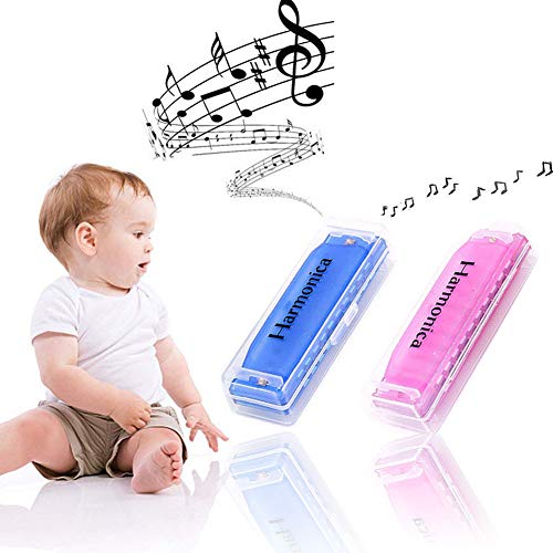 Product Cover Koogel 2 PCS Translucent Kids Harmonica,10 Hole Children Harmonicas Educational Toys for Beginners Kids Party Holidays(Blue,Pink)