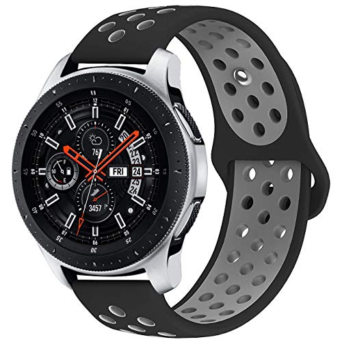 Product Cover KADES Galaxy Watch 46mm Bands, Gear S3 Bands, 22mm Universal Replacement Strap with Quick Release Pin Compatible for TicWatch Pro, Amazfit Stratos Smart Watch (Black Gray)