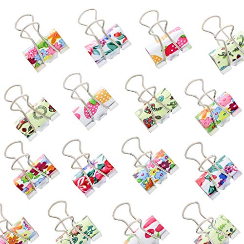 Product Cover Juvale Small Cute Paper Binder Clips (48 Pack) Assorted Fruit Floral Designs