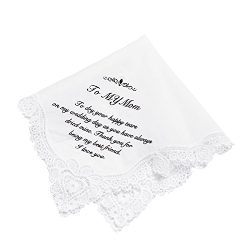 Product Cover Ling's moment Mother of The Bride Gifts Hankie Wedding Handkerchief for Mom Gift, Birthday Thanksgiving Christmas New Year Gift,100% Cotton for Mother of The Groom Gifts