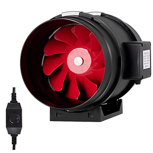 Product Cover Goplus Inline Duct Fan Quite Inline Duct Booster Hydroponics Exhaust Cooling Fan Blower Ventilation Strong 395CFM (6 Inches, with Variable Speed Controller)