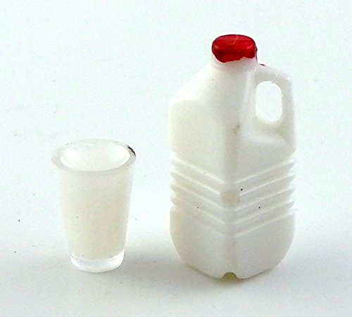 Product Cover Melody Jane Dollhouse Bottle Carton and Glass of Milk Miniature 1:12 Kitchen Accessory