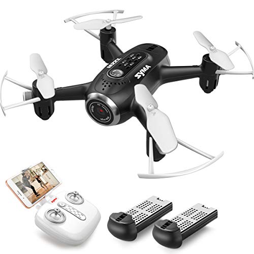 Product Cover SYMA X22W Mini Drone with Camera Live Video FPV Nano Pocket Drone for Kids and Beginners, RC Quadcopter with App Control, Altitude Hold, 3D Flips, Headless Mode and Bonus Battery, Black