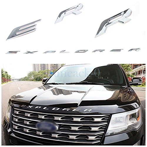 Product Cover Exotic Store F-ERS 2011-2017 3D Metal (not plastic) Fit for Ford Explorer Sport Chrome Black Front Hood Emblem Letters Badge Decal (Chrome)