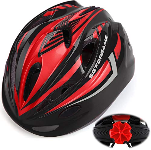 Product Cover Kids Bike Helmet for Bicycle Cycling, Skateboard, Scooter - Adjustable Harness from Age 3 to 7 for Head Size 19.6-22 inch - Durable Toddler Kid Bicycle Helmets Boys and Girls Will Love (Black Red)