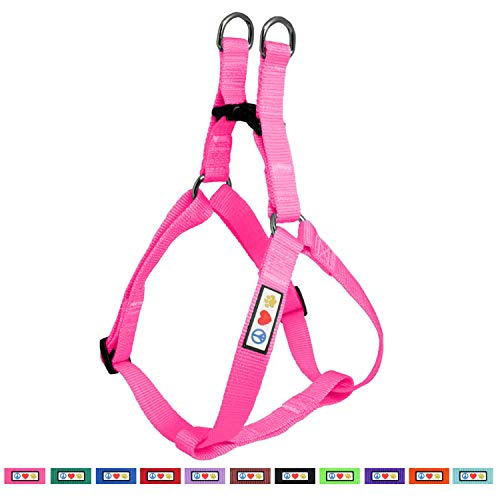 Product Cover Pawtitas Solid Color Step in Dog Harness or Vest Harness Dog Training Walking of Your Puppy Harness Small Dog Harness Pink Dog Harness