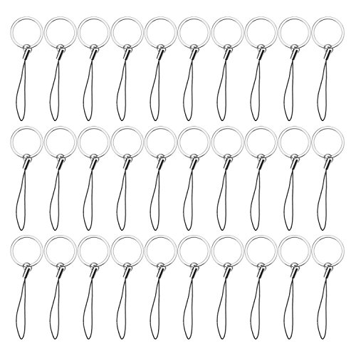 Product Cover Sunmns Split Key Chain Rings with Nylon Lanyards Cord for USB Flash Drive, MP3, MP4, Key Finder and ID Card Badge, 30 Pack