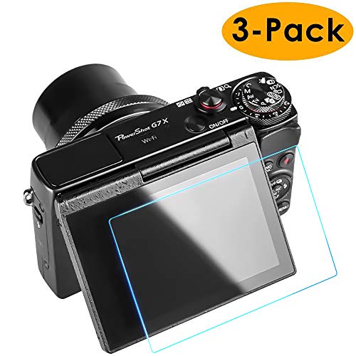 Product Cover Glass Screen Protector Compatible Canon G7X Mark II G9X G9XII G7X G5X, Kimilar 3 Packs Anti-Scratch Waterproof Clear Touch 9H Tempered Glass Screen Protector