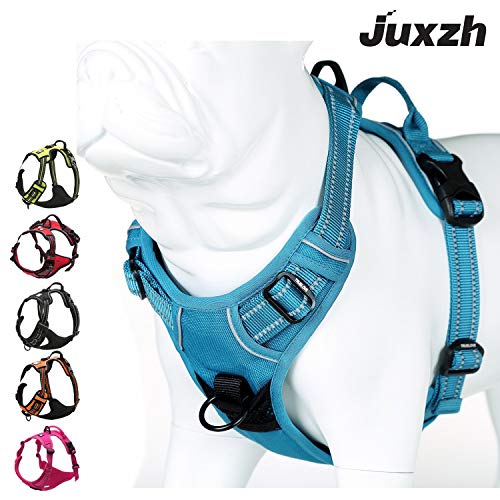 Product Cover JUXZH Soft Dog Harness .3M Reflective No Pull Harness with Handle and Two Leash Attachments