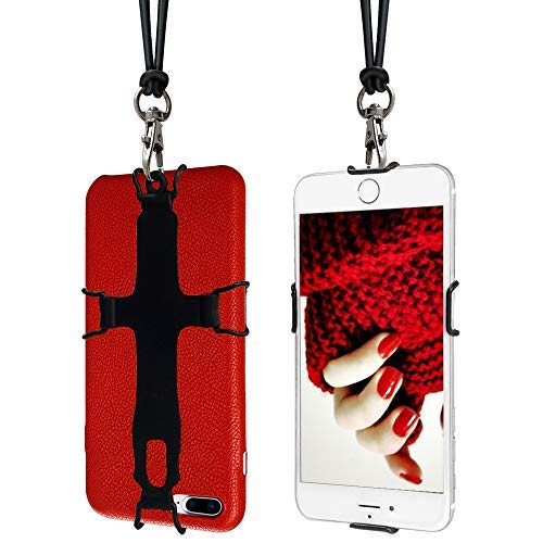 Product Cover Cell Phone Holder Lanyard TOOVREN Silicone Lanyard Phone Case Cover with Detachable Necklace Wrist Strap for iPhone 5 6 6s 7 Plus Samsung Galaxy S8 Plus S6 S7 S8 Note 5 (1 PCS)