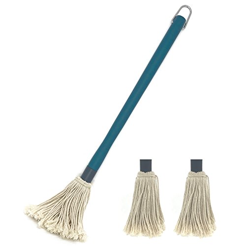 Product Cover pepki 18 inches Large BBQ Basting Mop with 2 Extra Replacement Heads for Grilling & Smoking (Green)