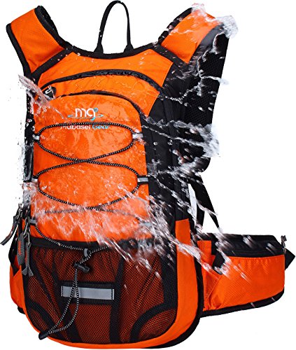 Product Cover Mubasel Gear Insulated Hydration Backpack Pack with 2L BPA Free Bladder - Keeps Liquid Cool up to 4 Hours - for Running, Hiking, Cycling, Camping (Orange)
