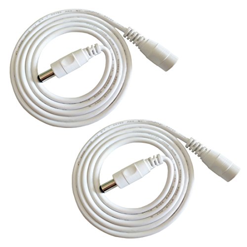 Product Cover Liwinting 2pcs 2m/6.56Feet DC Extension Cable, 12V DC Power Adapter Plug Extension Cord 5.5mm x 2.1mm Male to Female Extension Wire for DC 12V Power Adapter, CCTV Security Camera etc. - White