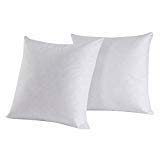Product Cover Set of 2,  Feather and Down Square Decorative Throw Pillow Insert, 100% Cotton, 18x18 Inch