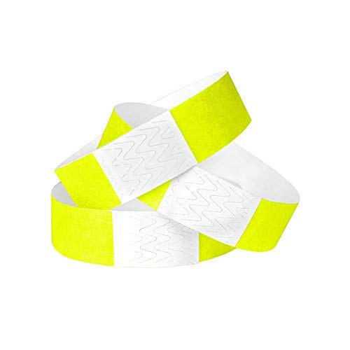 Product Cover WristCo Neon Yellow 3/4 Inch Tyvek Unnumbered 500 Count Paper Wristbands for Events