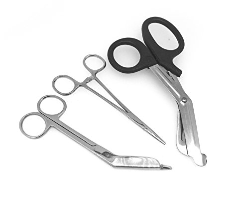 Product Cover Black EMT/Paramedic Tools with Medical Bandage Scissors and Shears Including Lister Scissors, and A Hemostat Clamp Ideal Gift for Paramedics, EMT, Firefighter, Police and Nurse