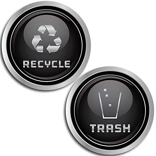 Product Cover Recycle and Trash Logo Symbol (5.5 in x 5.5 in) - 7 Mil - Laminated - Elegant Look for Trash Cans, Containers, and Walls - Vinyl Decal
