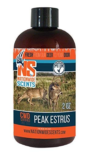 Product Cover Nationwide Scents Deer Attractant Scent Lure, Purest, Fresh UNFROZEN Natural Peak Estrus Whitetail Deer Urine, Doe in Estrus Scent, 4 oz ââ'¬Š