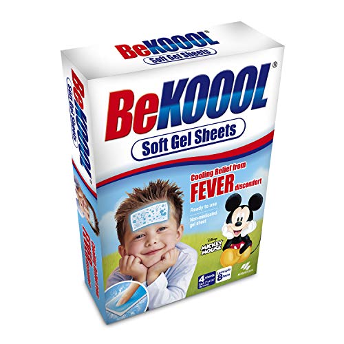 Product Cover Pack of 5 - Be Koool: Kids 8 Hour Soft Gel Sheets w/Cooling Relief Fever Reducer, 4 ct