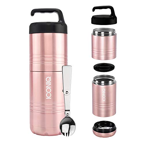 Product Cover Stack Pack | Rose Gold: ICONIQ Qore Stackable Stainless Steel Insulated Food Jar (Stack Pack | Rose Gold)
