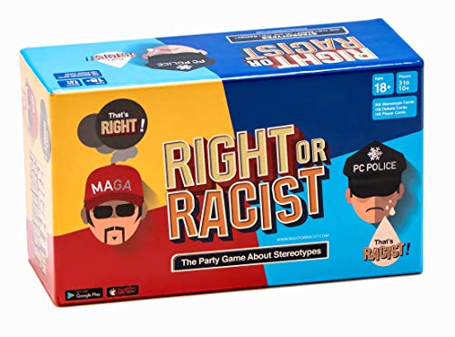 Product Cover Right Or Racist - New Years Eve Party Game - Funny Adult Party Game Hilarious Drinking NSFW Game - Gag Gifts - Birthday Gift Idea