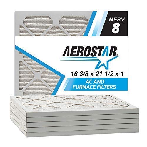 Product Cover Aerostar 16 3/8x21 1/2x1 MERV 8 Pleated Air Filter, Made in the USA, 6-Pack