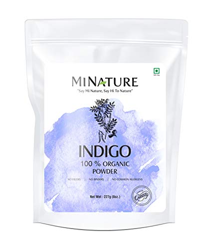 Product Cover mi nature Indigo Powder 100% Pure Natural Organically Grown Indigo Powder- For HAIR (227g / (1/2 lb) / 8 ounces)