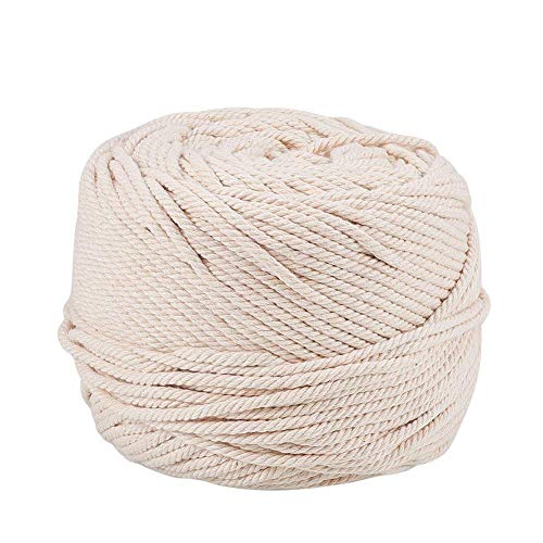 Product Cover Ialwiyo Handmade Decorations Natural Cotton Bohemia Macrame DIY Wall Hanging Plant Hanger Craft Making Knitting Cord Rope Natural Color Beige (4mm x 100m(About 109 yd))