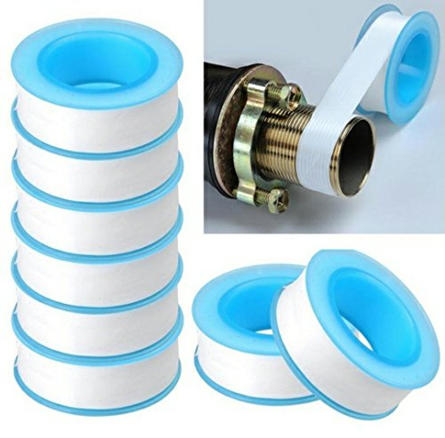 Product Cover dolpineer TOTAL HOME Plastic 10-Pieces Roll Plumbing Teflon Tape PTFE for Water Pipe Sealing (Multicolour)