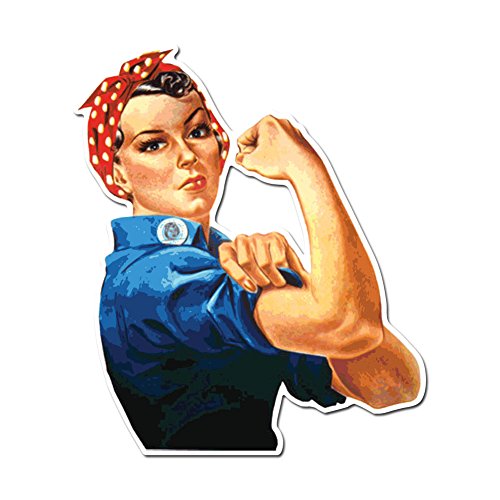 Product Cover Dark Spark Decals Rosie The Riveter Feminist Symbol - Full Color Vinyl Decal for Indoor or Outdoor use, Cars, Laptops, Décor, Windows, and More (3in)