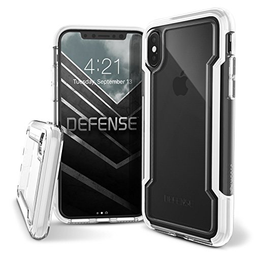 Product Cover X-Doria iPhone X Case, Defense Clear - Military Grade Drop Protection, Clear Protective Case for iPhone X (White)