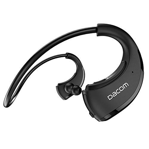 Product Cover Bluetooth Headphones, Wireless Sports Earphones with Mic, Tested & Proven Best Audio Quality Waterproof & Sweatproof Earbuds in HD Stereo for Gym, Workout & Running, Noise Cancelling by Dacom(Black)