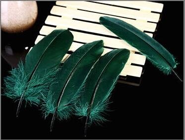 Product Cover Sopeace 100pcs 6-8 Inches 15-20CM Genuine Nature Goose Feather Jewelry Making Crafts (Dark green)
