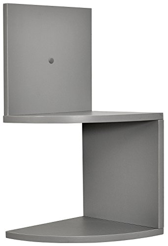 Product Cover Greenco Modern Design 2 Tier Corner Floating Shelves, Gray Finish