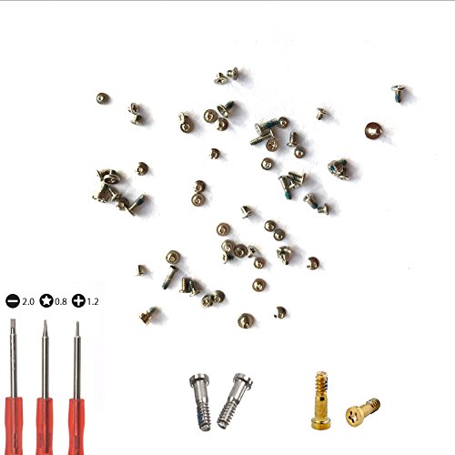 Product Cover Replacement Screws for iPhone 5S, Full Set with Bottom Silver & Gold Pentalobe Screws Included