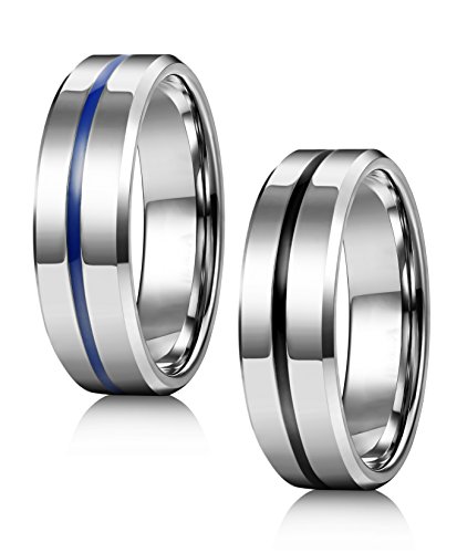 Product Cover Jstyle 3Pcs Stainless Steel Fidget Band Rings for Women Mens Cool Spinner Rings 6/8MM Wide Wedding Pormise Band Ring Set