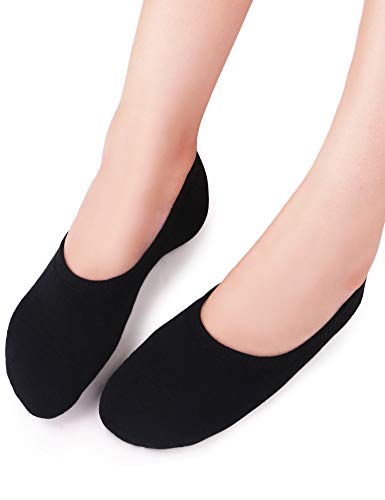 Product Cover VERO MONTE 4 Pairs THICK No Show Socks Women Cotton Sports Liners (BLACK, 5.5-7)