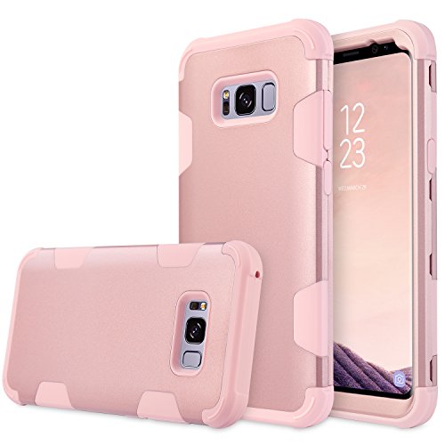 Product Cover Galaxy S8 Plus Case, UrbanDrama 3 in 1 Drop-Protection Hard PC, Soft Silicone Combo Defender Heavy Duty Rugged Shockproof Bumper Full-Body Protective Case for Samsung Galaxy S8 Plus 6.2 inch Rose Gold
