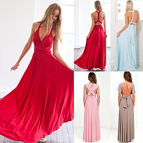 Product Cover Women Transformer Evening Long Prom Dress Multi-Way Wrap Convertible Floor Length Wedding Halter Maxi Gown High Elasticity