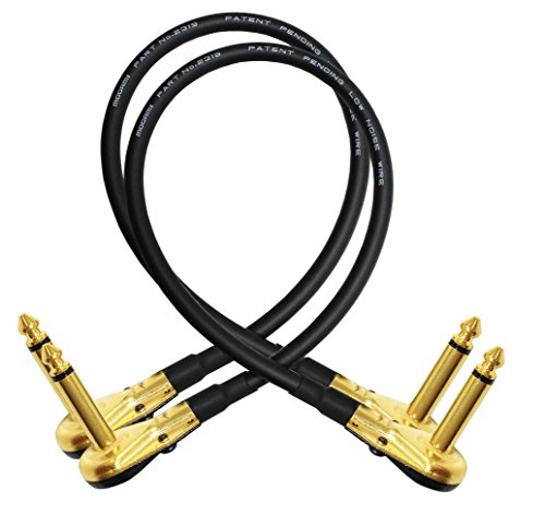 Product Cover 2 Units - 12 Inch - Pedal, Effects, Patch, instrument cable CUSTOM MADE By WORLDS BEST CABLES - made using Mogami 2319 wire and Eminence Gold Plated ¼ inch (6.35mm) R/A Pancake type Connectors