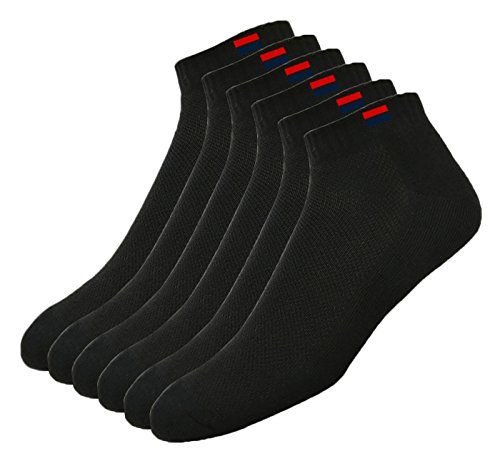 Product Cover NAVYSPORT Men's Cotton Solid Ankle Socks, Pack of 3 (Black)