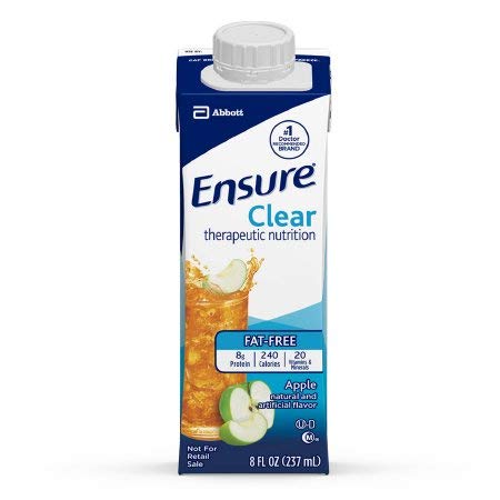 Product Cover Ensure Clear Apple, 8 oz Recloseable Carton, Abbott 64903 - Case of 24