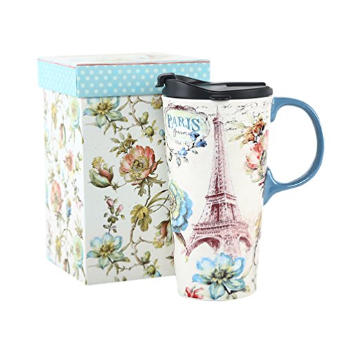 Product Cover 17 oz. Ceramic Travel Mugs and Coffee Cup with Sealed Lid and Gift Box