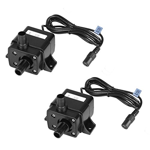 Product Cover MOUNTAIN_ARK 2 Pack 63 GPH (240L/H) Submersible Water Pump DC 12V 3.6W 9.8ft Lift for Fish Tank Pumping, Rockery Water, Bonsai Fountain