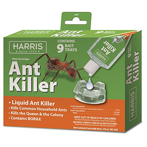 Product Cover HARRIS Ant Killer, 3oz Liquid Borax Value Pack Includes 9 Bait Trays for Indoor Use