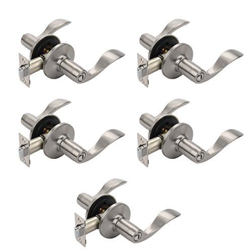 Product Cover Dynasty Hardware HER-30-US15 Heritage Lever Privacy Set, Satin Nickel, Contractor Pack (5 Pack)