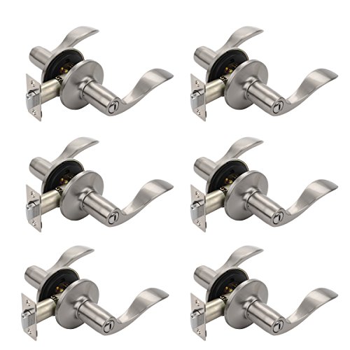 Product Cover Dynasty Hardware HER-30-US15 Heritage Lever Privacy Set, Satin Nickel, Contractor Pack (6 Pack)