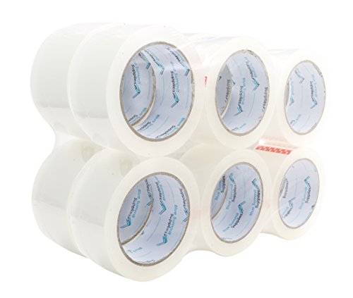 Product Cover 12 Pack Heavy Duty Packaging Tape, Clear Packing Tape Designed For Moving Boxes, Shipping, Office, Commercial Grade 2.7mil Thick, 60 Yard Length