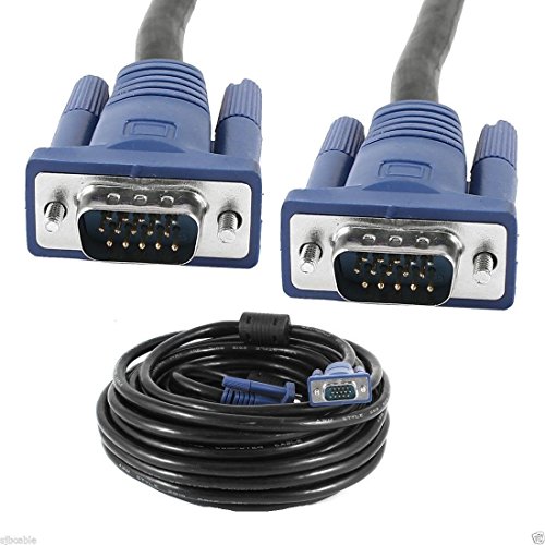 Product Cover CableVantage HD15 15Pin VGA Male to Male VGA 50FT 15M Cable for TV Computer Monitor Blue for TV Computer Monitor Extension 50feet Cable